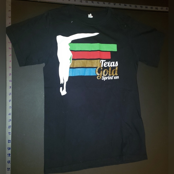 Small Black Texas Gold Sprints Cycling T-Shirt - Picture 2 of 3